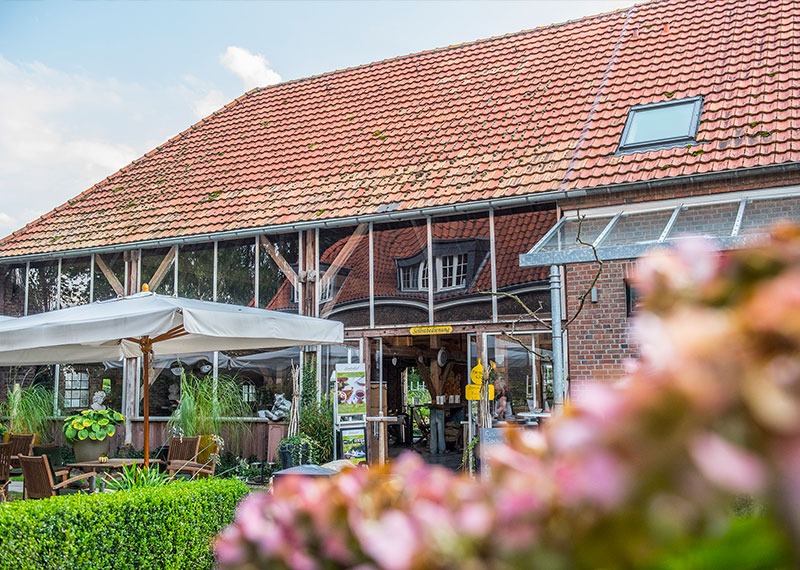 Außenansicht des Gästehaus und Hofcafés Lindenhof in Kranenburg-Mehr